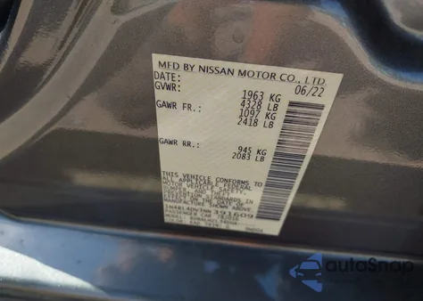 2022 Nissan Altima Sv Fwd from USA, damaged, VIN 1N4BL4DV3NN391609